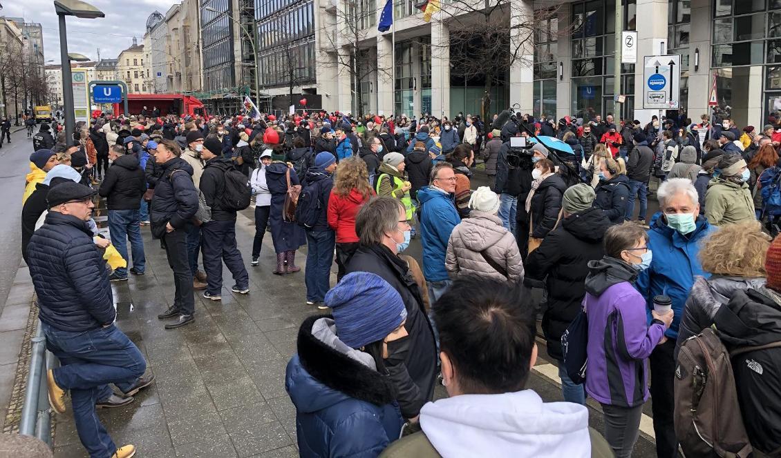 Demonstration i Berlin den 13 mars 2021 mot regeringens covid-19-restriktioner. Foto: Epoch Times