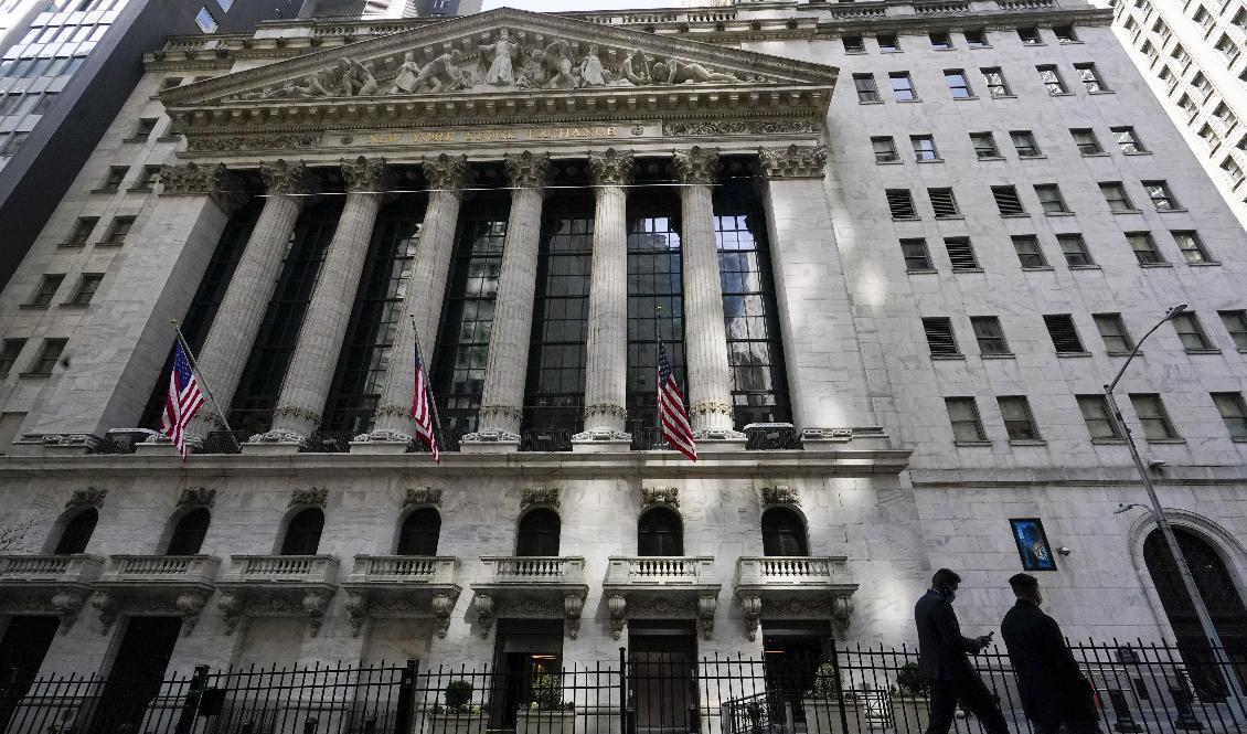 Blandat på Wall Street. Arkivbild. Foto: Mary Altaffer/AP/TT