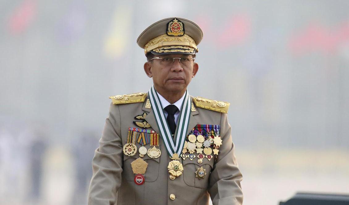 Myanmars juntaledare, general Min Aung Hlaing. Arkivbild. Foto: AP/TT