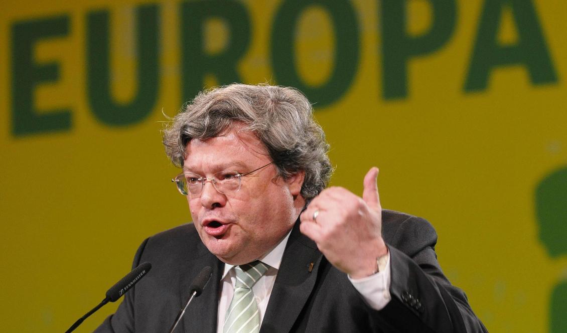 
Reinhard Bütikofer, ordförande för EU-parlamentets Kinadelegation och kritiker till Pekings behandling av Hongkong och interneringen av uigurer i arbetsläger. Bütikofer är en av de parlamentariker som utsatts för sanktioner. 
Foto: Henning Kaiser/DDP/AFP via Getty Images                                            