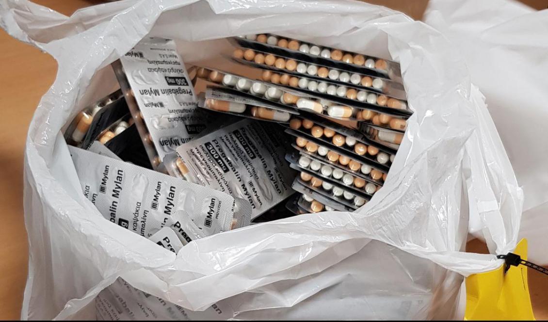 



På bilden syns beslag av pregabalin, ett narkotikaklassat läkemedel som används vid epilepsi, generaliserat ångestsyndrom och neuropatisk smärta. Foto: Läkemedelsverket                                                                                                                                                                                