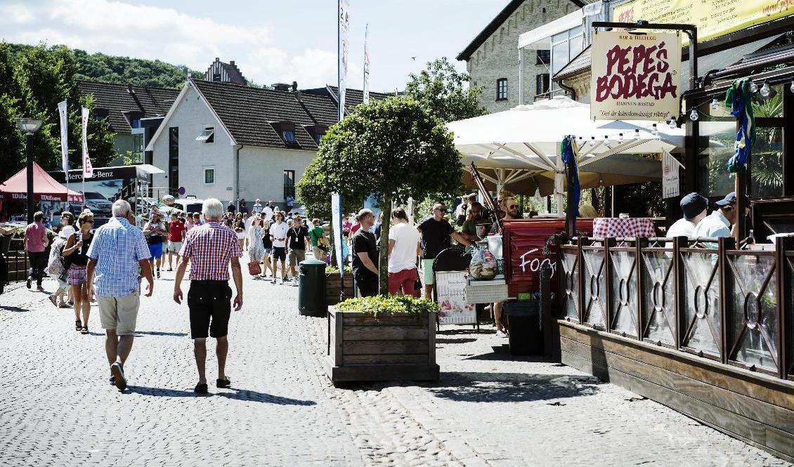 Båstad är ett exempel på en kommun med en säsongsbetonad befolkning, där den rådande värmeböljan kan göra att många använder vatten samtidigt. Arkivbild. Foto: Pi Frisk/SvD/ TT