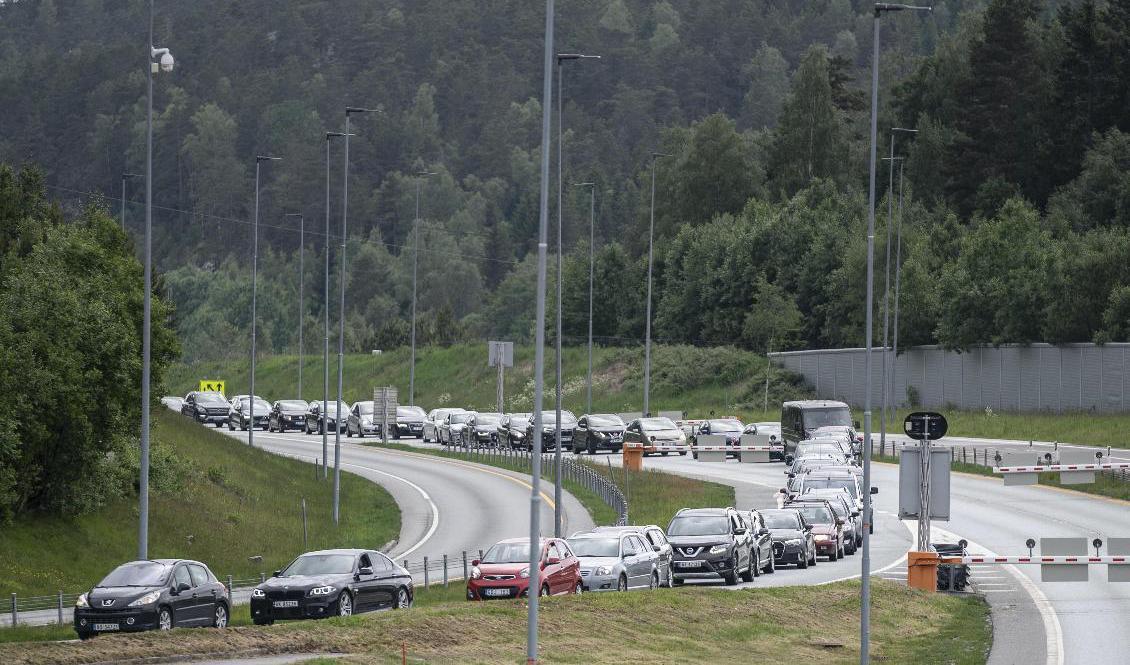 Gränsen mellan Norge och Sverige, Strömstad när den öppnades igen i juni. Foto: Björn Larsson Rosvall/TT