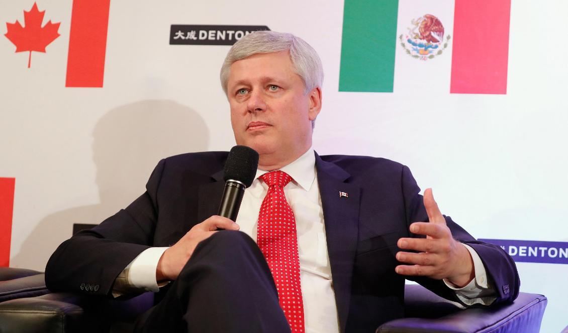 Kanadas tidigare premiärminister Stephen Harper talar om Trump, Trudeau och Nieto vid Dentons Nafta 2.0 -toppmöte den 11 oktober 2017 i Washington DC. Foto: Paul Morigi/Getty Images för Dentons
