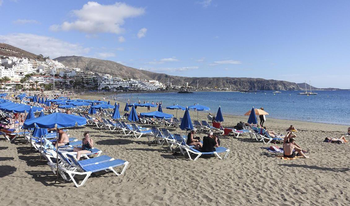 Strandliv i Los Cristianos på Teneriffa. Bilden är tagen under 2020. Arkivbild. Foto: Marianne Løvland/NTB/TT