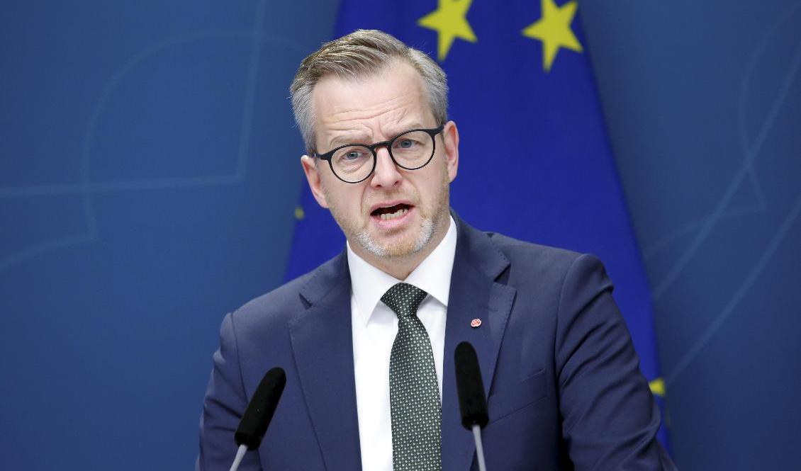 Finansminister Mikael Damberg (S) presenterar årets första extra ändringsbudget med anledning av pandemiåtgärder. Arkivbild. Foto: Johan Jeppsson/TT
