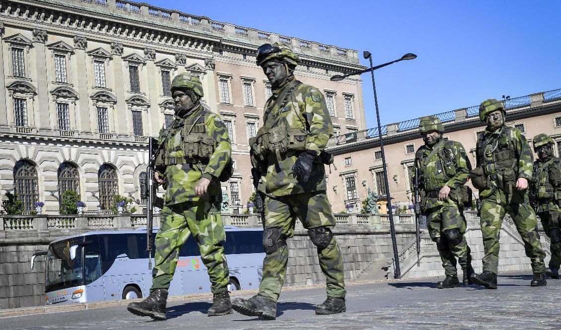 Hemvärnssoldater vid Stockholms slott. Arkivbild. Foto: Jonas Ekströmer/TT