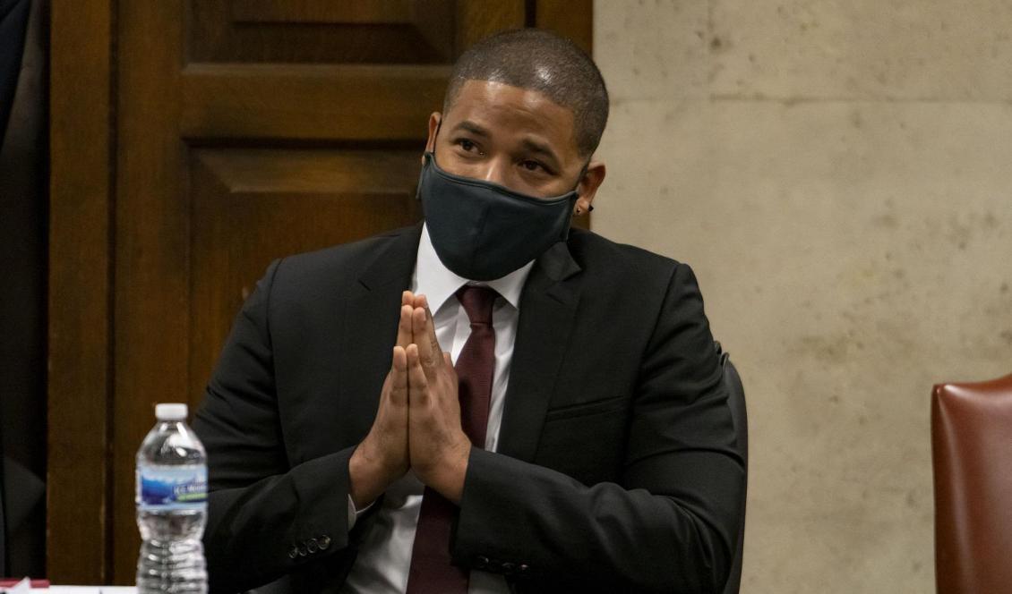 
Skådespelaren Jussie Smollett vid en rättegång den 10 mars 2022 i Chicago i USA. Foto: Brian Cassella-Pool/Getty Images                                            