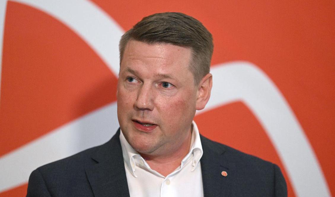 Socialdemokraternas partisekreterare Tobias Baudin kallar partistyrelsen till ett möte i Natofrågan den 15 maj. Arkivbild. Foto: Jessica Gow/TT