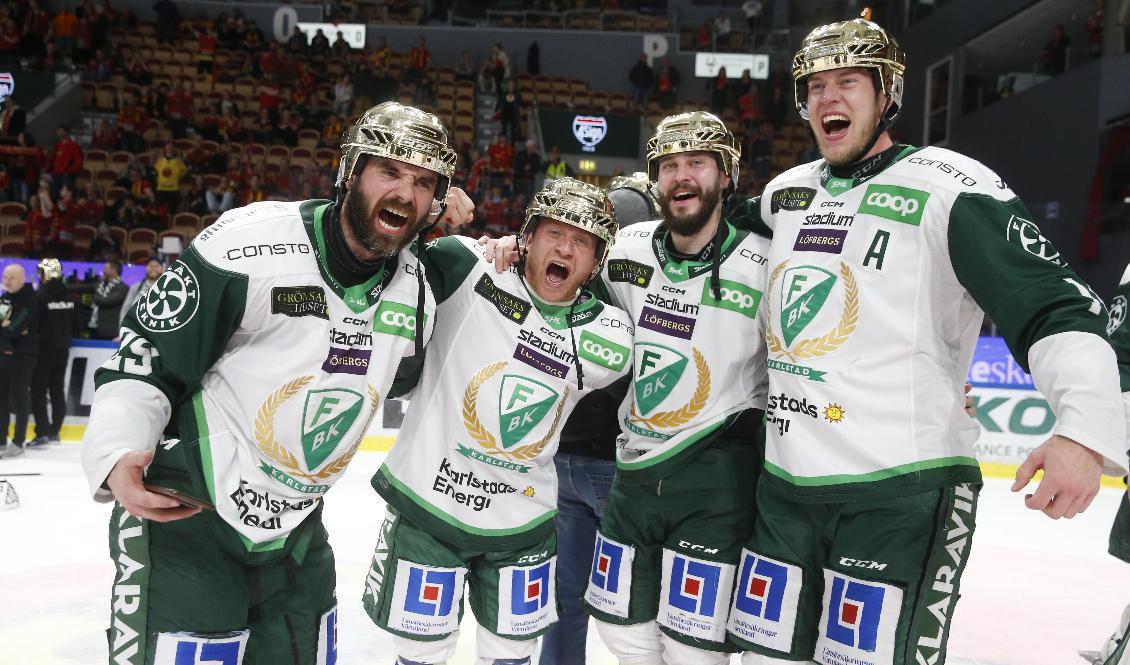 Guldjubel i Färjestad. Foto: Pär Bäckström/TT