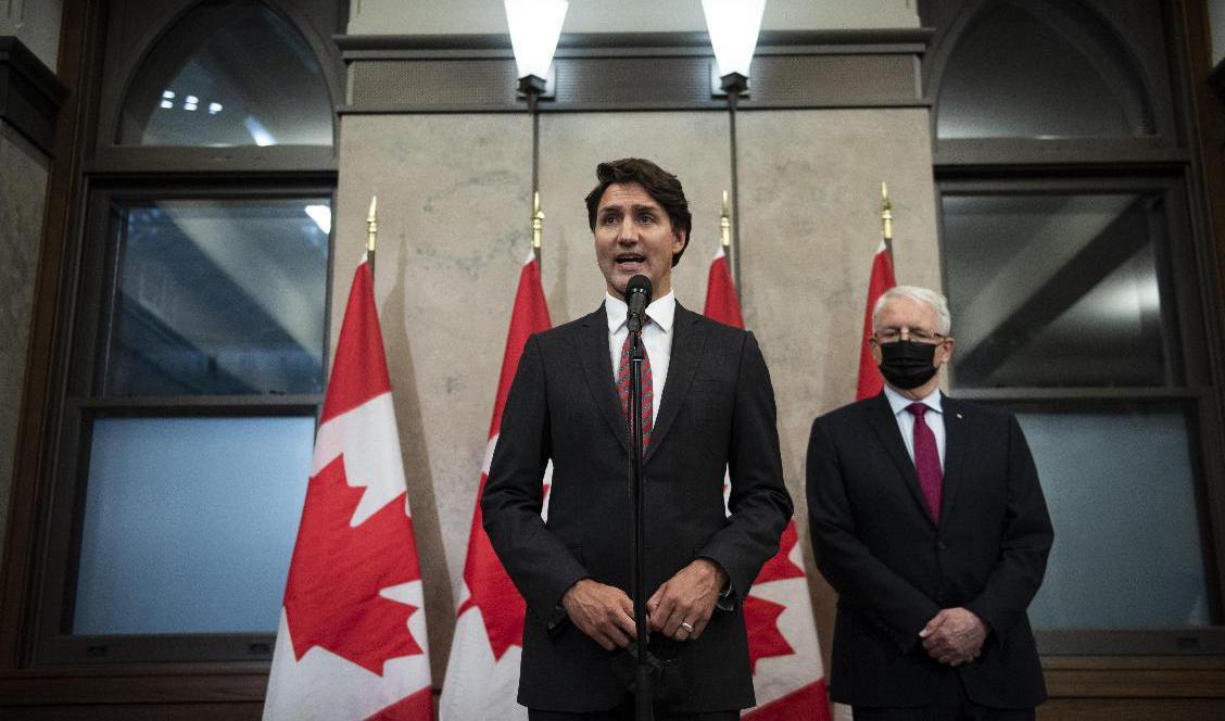 Premiärminister Justin Trudeaus regering portar kinesiska Huawei från landets 5G-nät. Arkivbild. Foto: Justin Tang/AP/TT