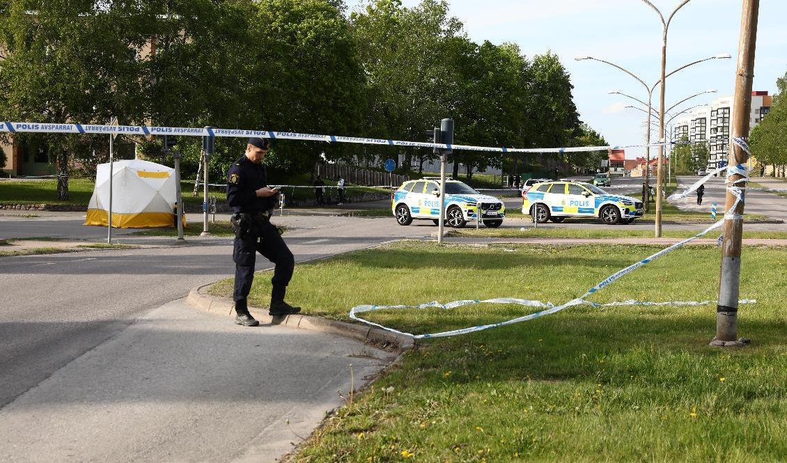 I Eskilstuna sköts en man i 25-årsåldern till döds i måndags. Foto: Per Karlsson/TT