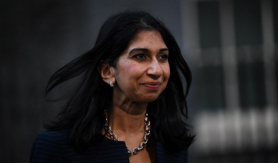 Den brittiska inrikesministern Suella Braverman. Foto: Daniel Leal/AFP via Getty Images