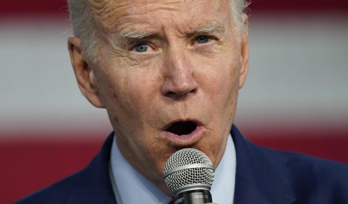 President Joe Biden under ett kampanjmöte till stöd för Demokraternas Mike Levin i San Diego, Kalifornien. Foto: Patrick Semansky/AP/TT