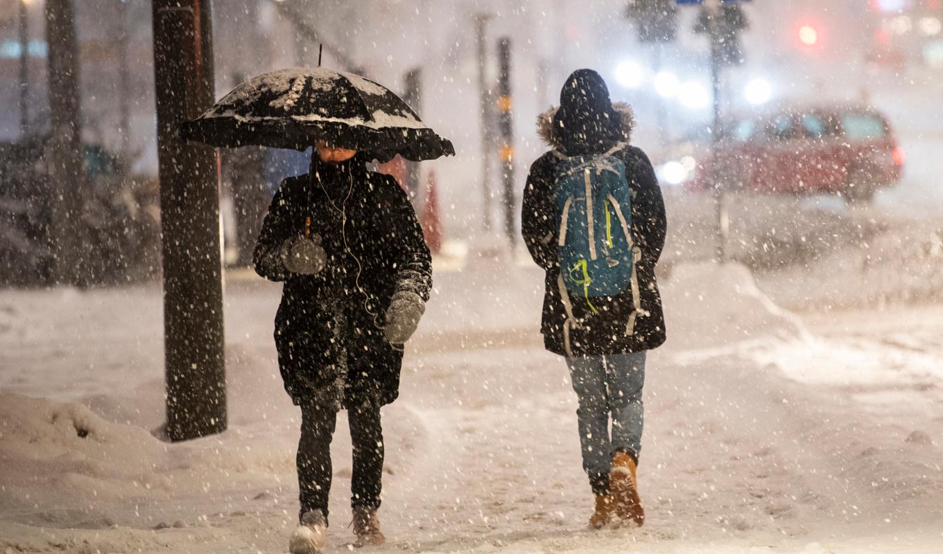 Det blir snö och ovanligt kallt på flera håll i landet under onsdagen. Arkivbild. Foto: Fredrik Sandberg/TT
