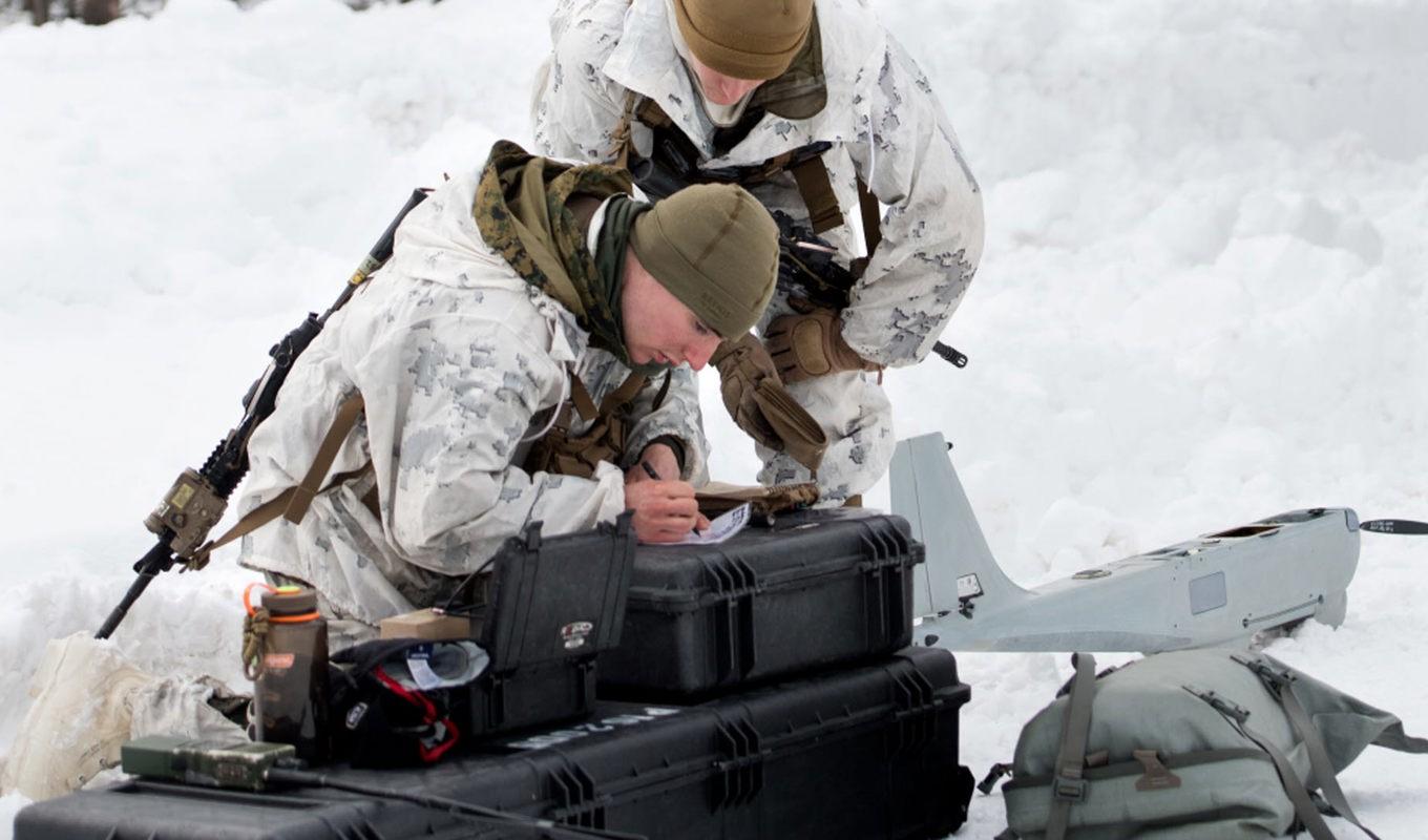 
På bilden syns en militär spaningsdrönare som användes under övningen Northern Wind 2019. Försvarsmakten har fått in ny utrustning för att slå ut civila drönare. Emy Åklundh/Försvarsmakten                                            