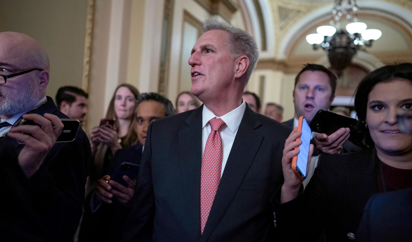 Republikanen Kevin McCarthy under torsdagen. Foto: J. Scott Applewhite/AP/TT