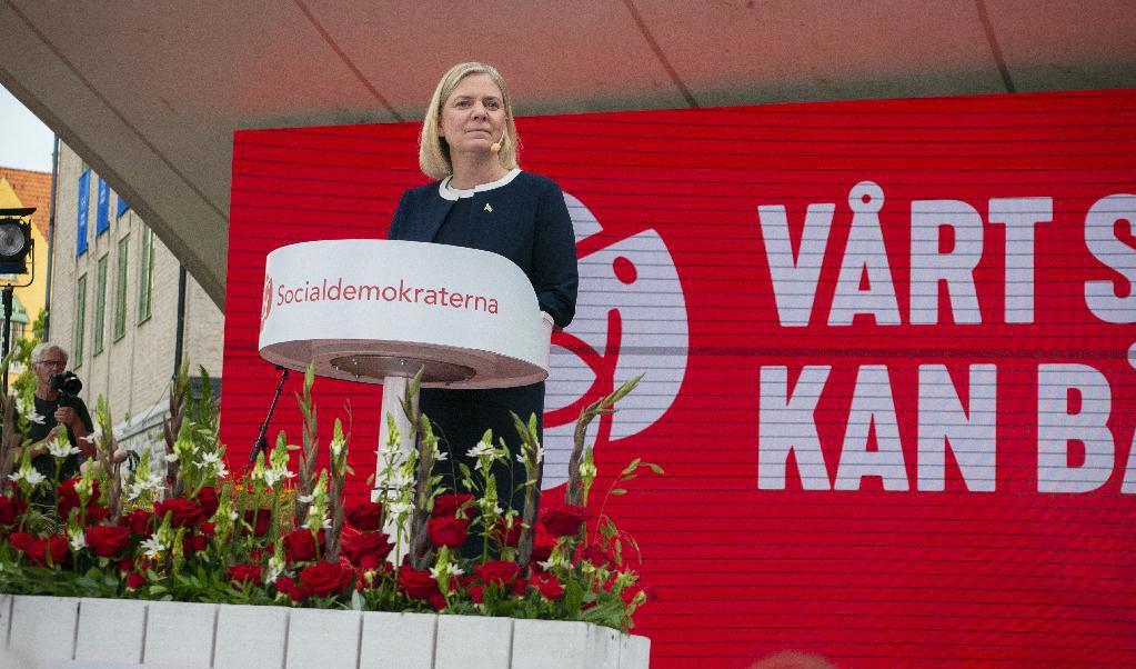 Socialdemokraternas partiledare Magdalena Andersson. Foto: Bilbo Lantto