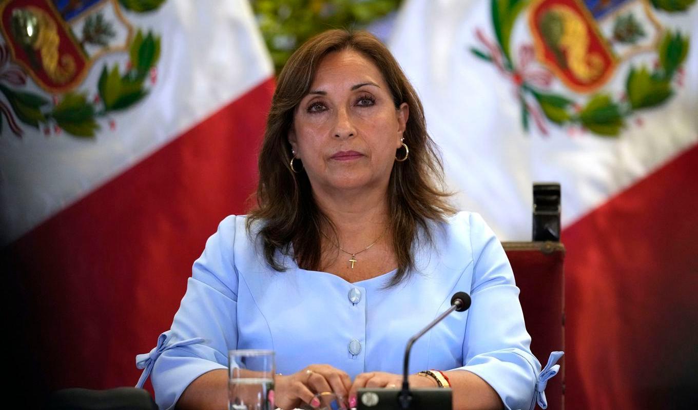 Perus president Dina Boluarte. Arkivbild. Foto: Martin Mejia/AP/TT