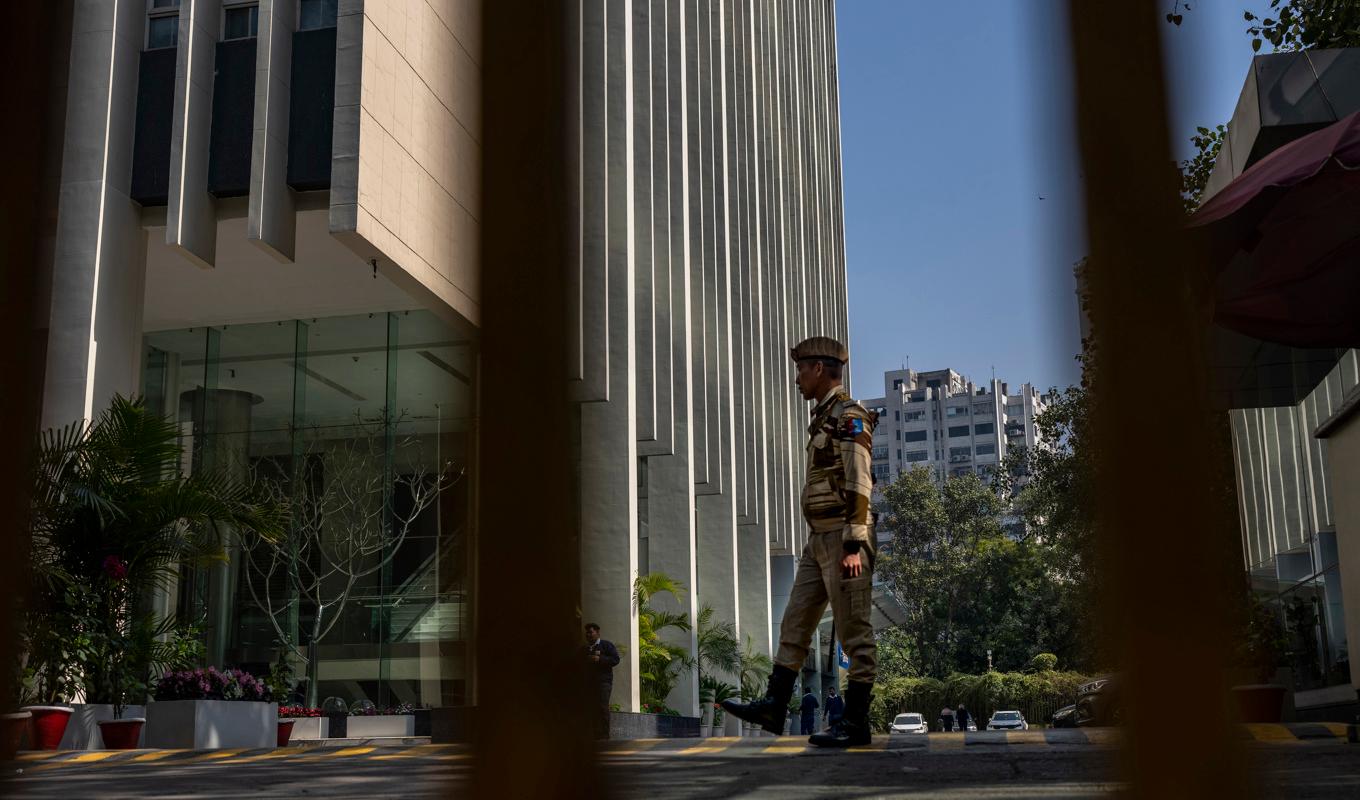 Indiska myndigheter har vid flera tillfällen sökt BBC:s kontor i Indien. Arkivbild. Foto: AP/TT