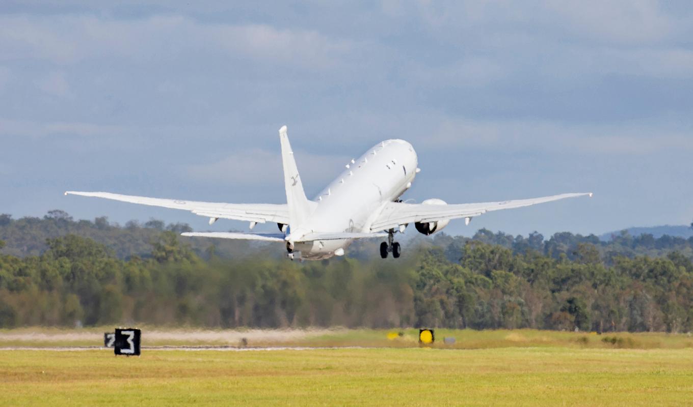 Ett australiskt havsövervakningsflygplan av typen P-8 Poseidon. Arkivbild. Foto: LACW Emma Schwenke/AP/TT
