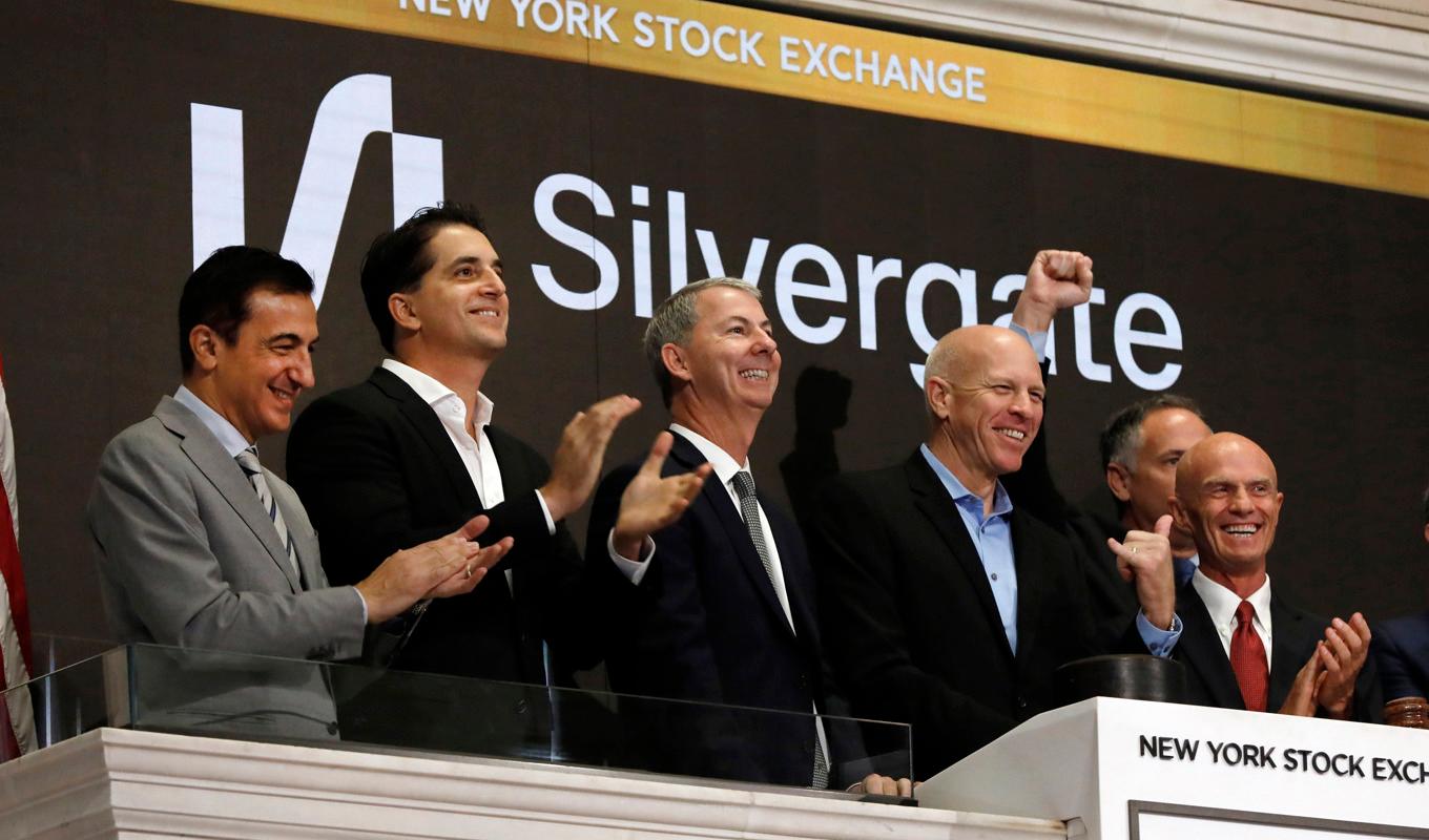 I november 2019 börsnoterades Silvergate på New York-börsen. Nu meddelas att banken kommer att avveckla sin verksamhet och likvideras. Foto: Richard Drew/AP/TT