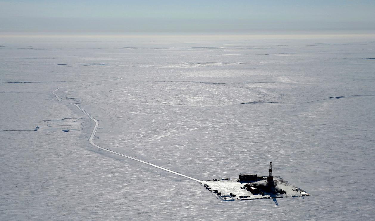 Arkivbild som visar Conoco Phillips lilla provanläggning i området där Willow planeras. Foto: Conoco Phillips/AP/TT