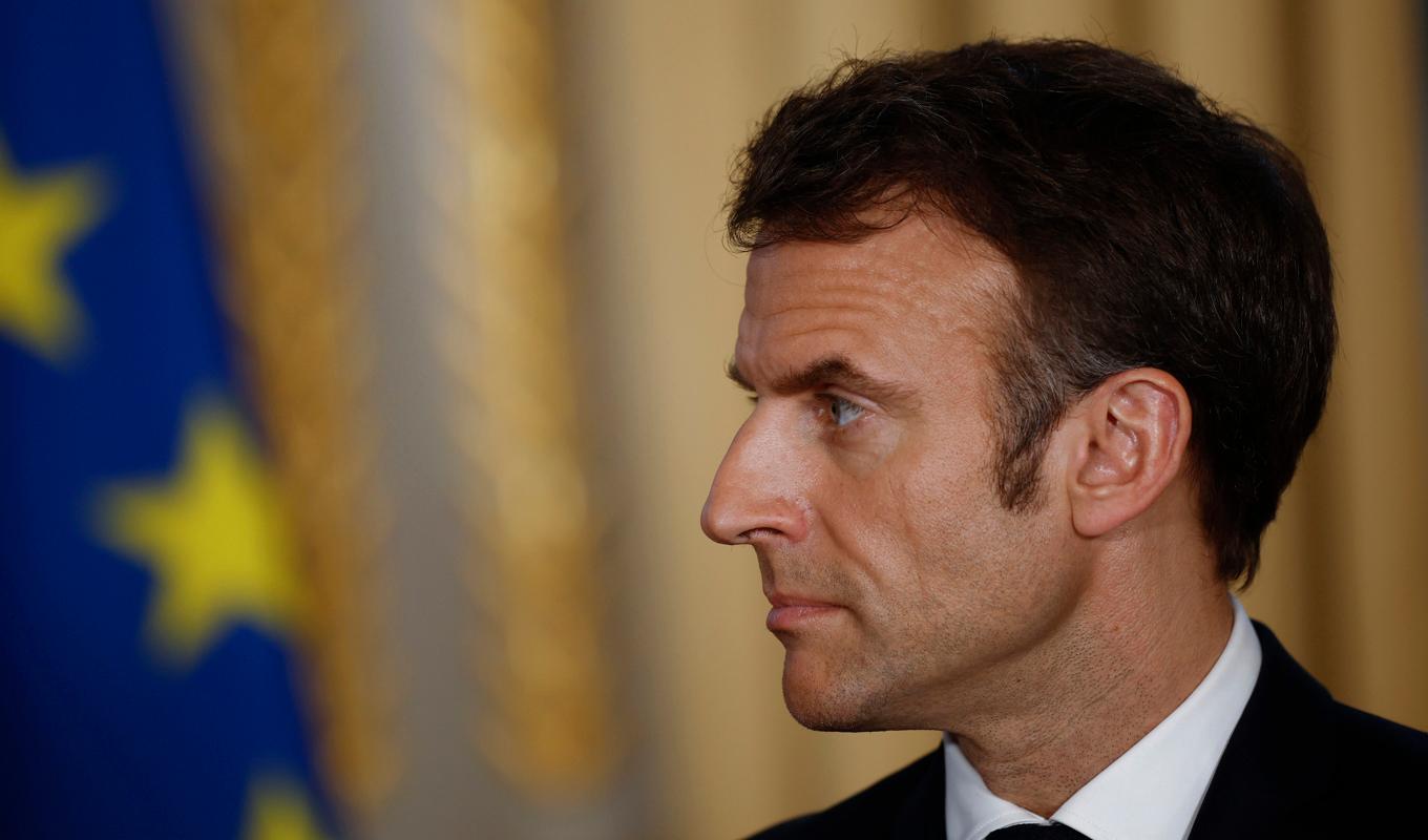 Frankrikes president Emmanuel Macron. Arkivbild. Foto: Yoan Valat/AP/TT