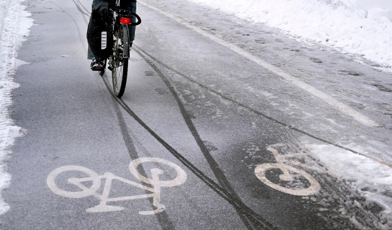 SMHI har en gul varning för östra Svealand och sydöstra Gävleborgs län. Bild från 9 mars. Foto: Janerik Henriksson/TT