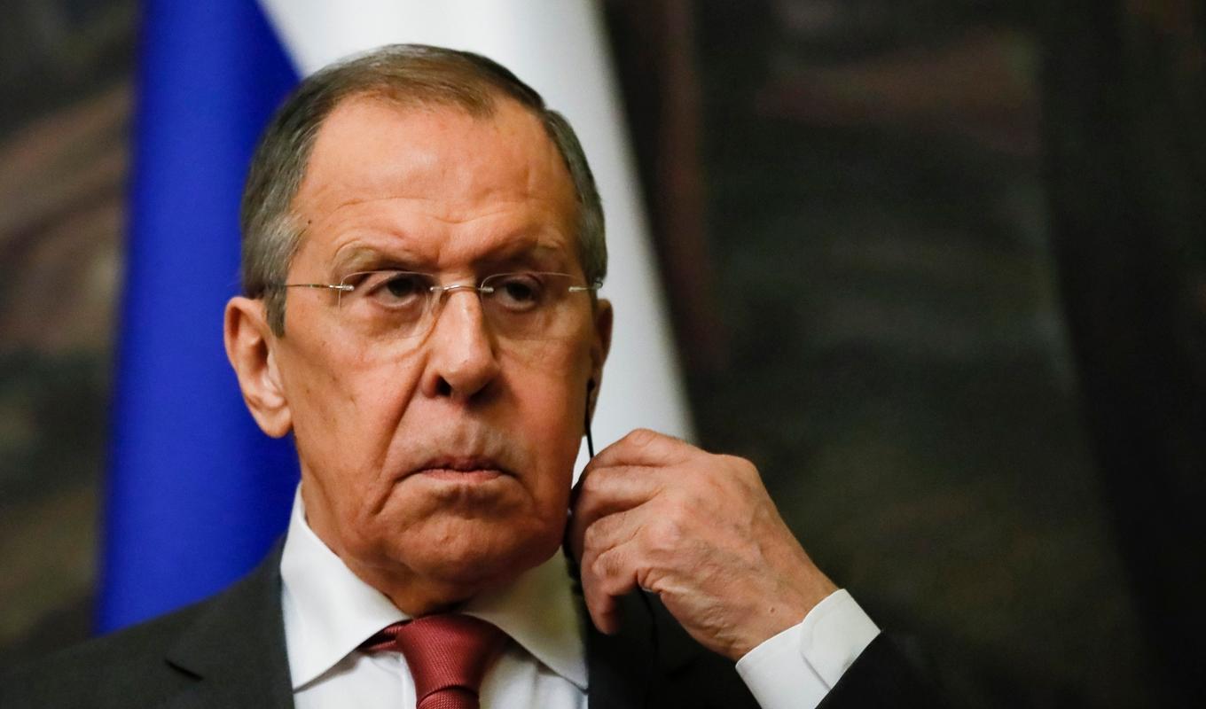 Rysslands utrikesminister Sergej Lavrov hotar med att landet kan komma att lämna spannmålsavtalet med Ukraina. Arkivbild. Foto: AP/TT