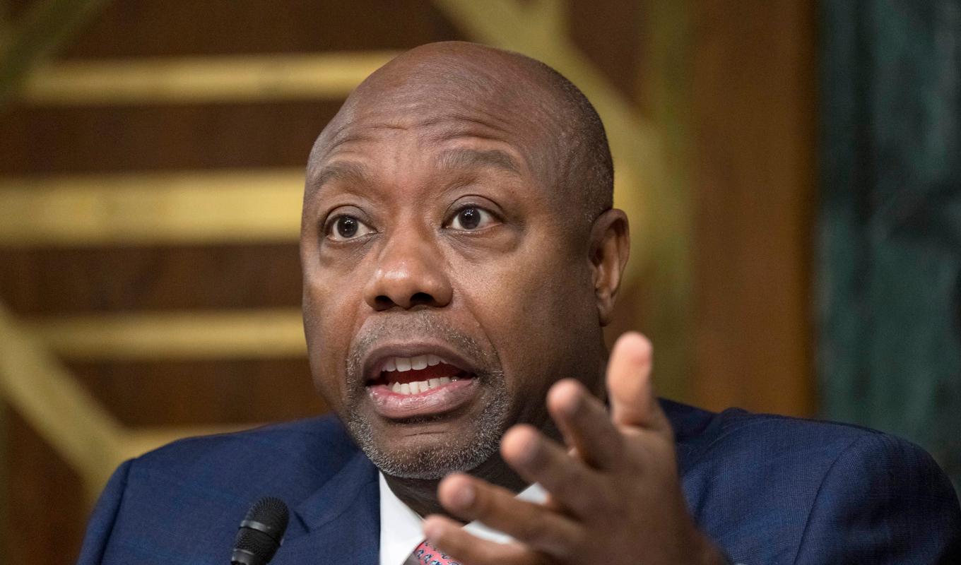 Tim Scott i ett utskott i Washington. Bild från slutet av mars. Foto: Manuel Balce Ceneta/AP/TT