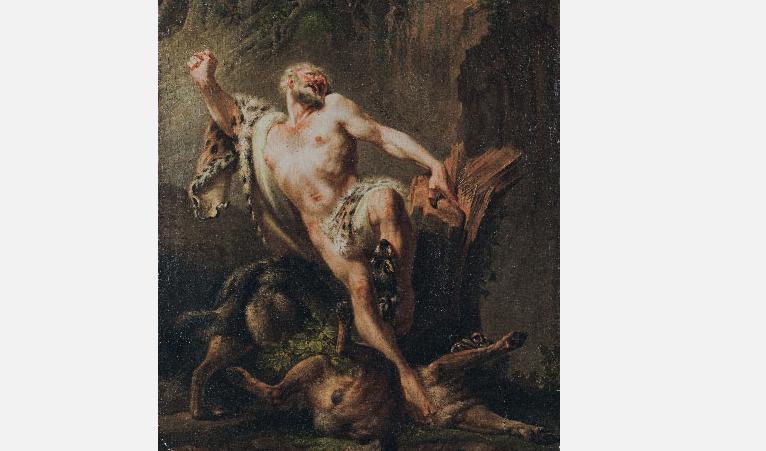 ”Milon av Krotons död”, olja på duk av Jean-Jacques Bachelier, år 1761. Foto: Public Domain