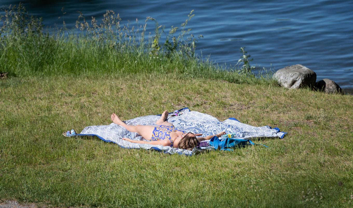 Det väntas bli höga temperaturer och sol i nästa vecka. Foto: Stina Stjernkvist/TT