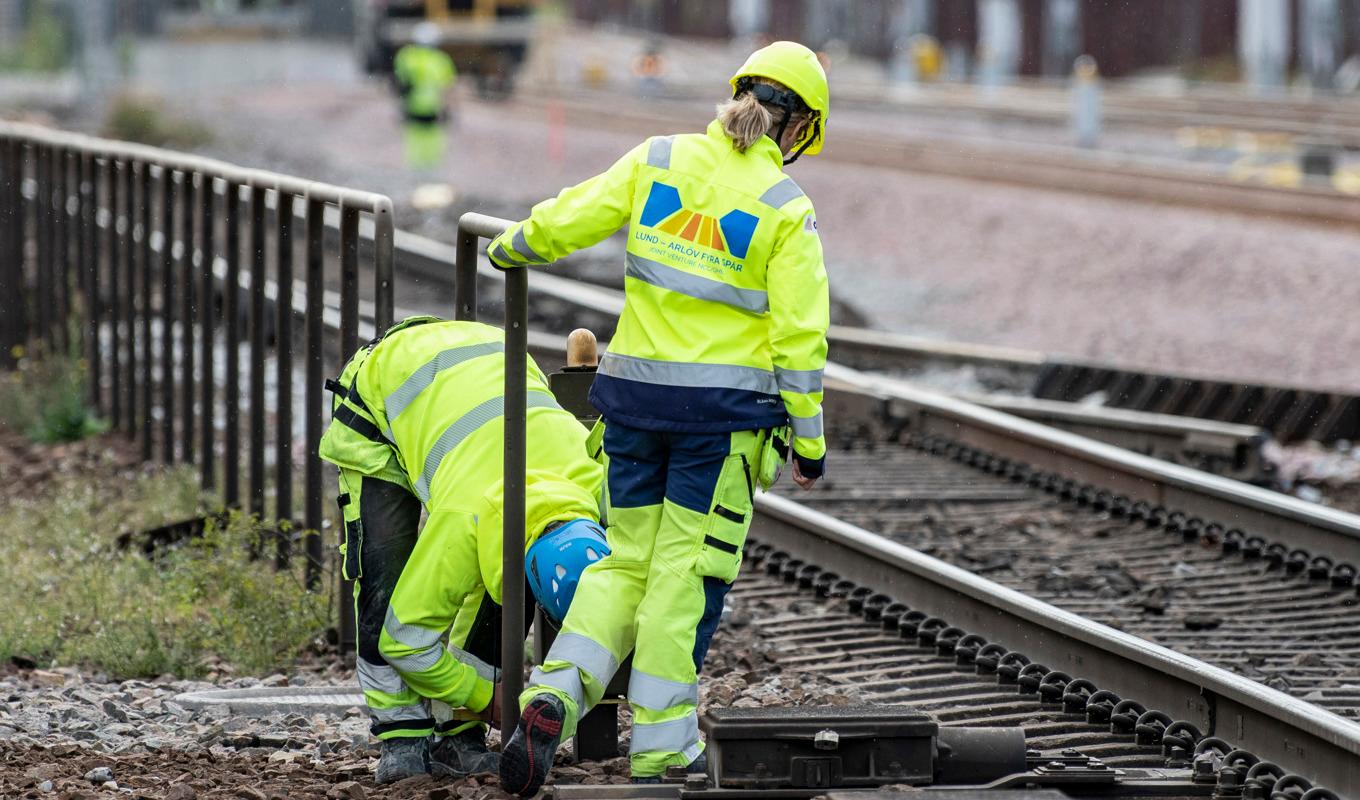 Denna vecka drar stora arbeten i gång för att rusta järnvägen. Arkivbild. Foto: Johan Nilsson/TT