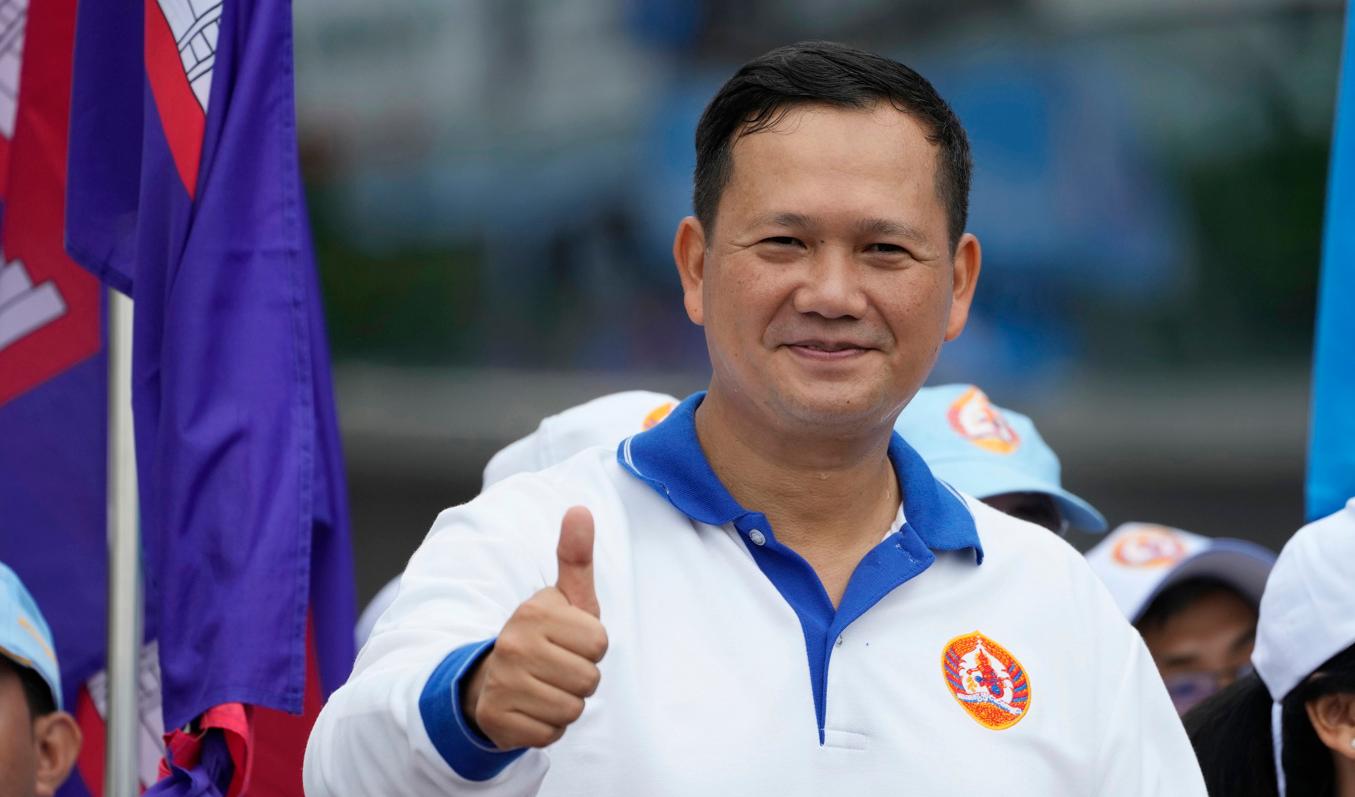Hun Manet, son till den mångårige ledaren Hun Sen, har tidigare tjänat som landets arméchef. Foto: Heng Sinith/AP/TT