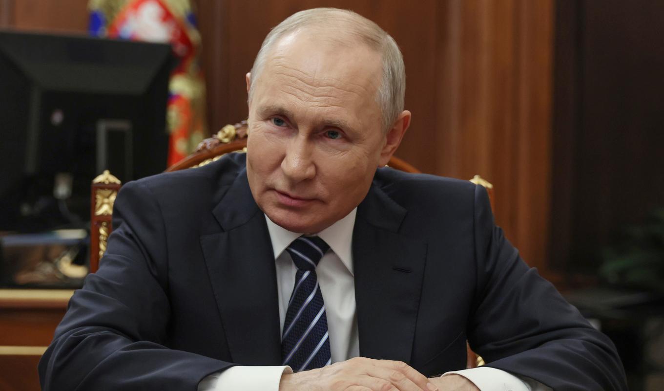 Rysslands president Vladimir Putin. Arkivbild. Foto: Mikhail Klimentyev/Kreml Sputnik via AP/TT