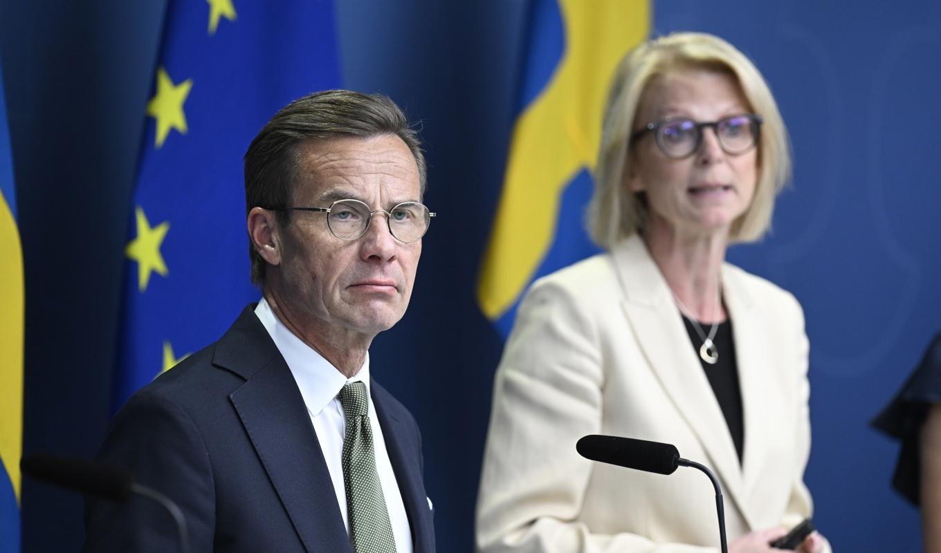 Statsminister Ulf Kristersson (M) och finansminister Elisabeth Svantesson (M). Arkivbild. Foto: Jessica Gow/TT