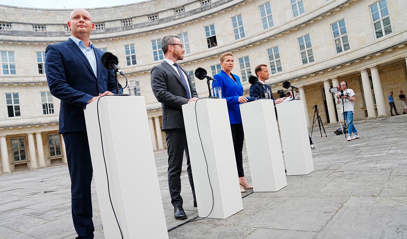 Den danska regeringen presenterar ett nytt åtgärdspaket mot gängkriminella. Foto: Liselotte Sabroe/Ritzau Scanpix/TT