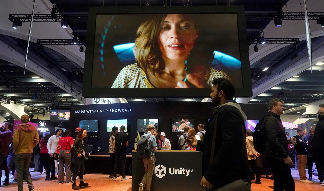 Unitys nya prismodell väcker frågor. Här är bolaget på mässan GDC tidigare i år. Foto: Jeff Chiu/AP/TT