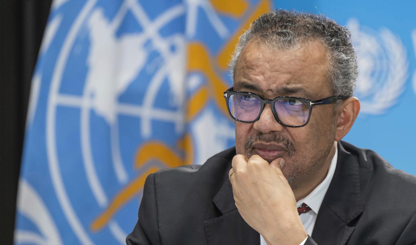WHO-chefen Tedros Adhanom Ghebreyesus. Arkivbild Foto: Martial Trezzini/AP/TT