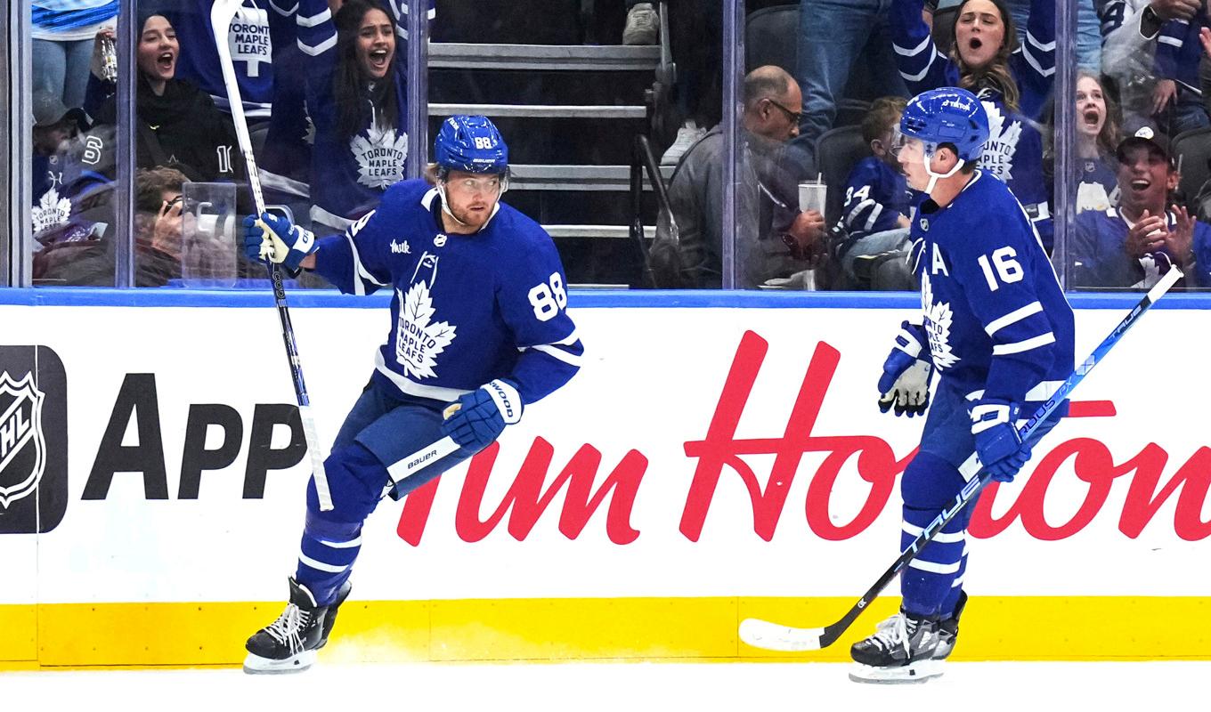 William Nylander under onsdagens match mot Detroit Red Wings. Foto: Chris Young/AP/TT