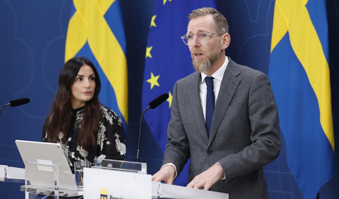 Socialminister Jakob Forssmed (KD) och kulturminister Parisa Liljestrand (M). Foto: Christine Olsson/TT