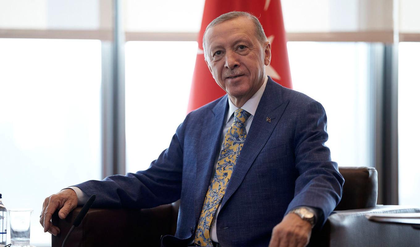 Turkiets president Recep Tayyip Erdogan skickade in Sveriges Natoansökan till parlamentet på måndagen. Arkivbild. Foto: Dimitris Papamitsos/AP/TT