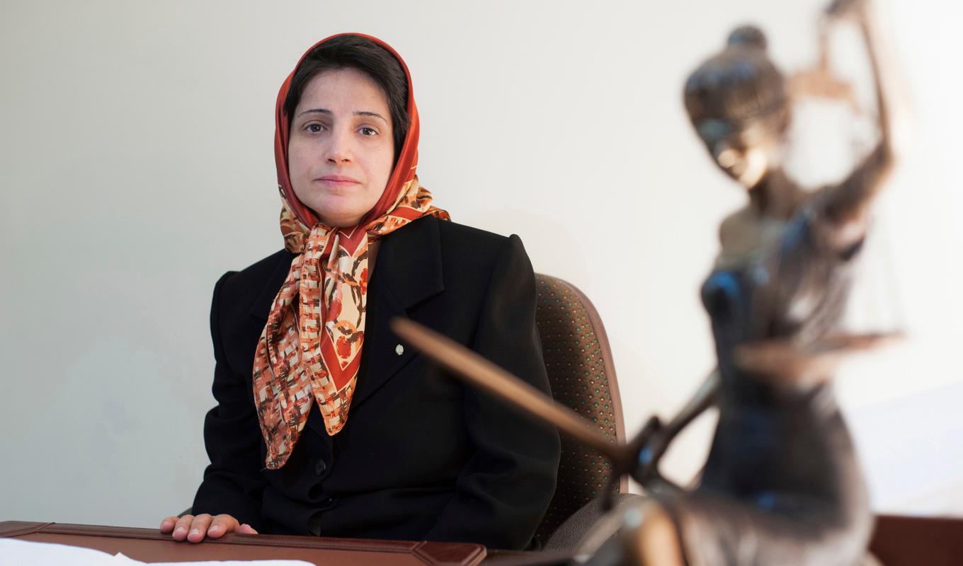 Den iranska människorättsjuristen Nasrin Sotoudeh. Arkivbild. Foto: Arash Ashourinia/AP/TT