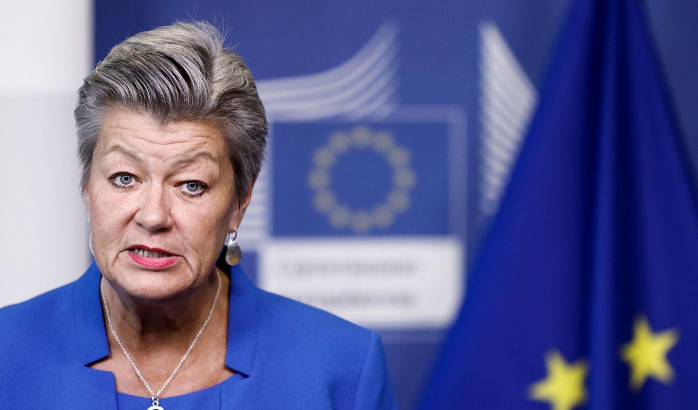 EU-kommissionär Ylva Johansson säger sig vilja se till barnens säkerhet. Foto: KENZO TRIBOUILLARD/AFP via Getty Images