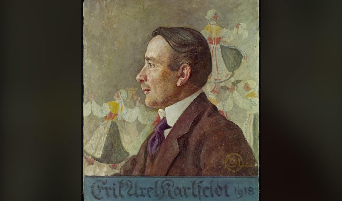 Dalarna med sin allmogekultur var för Erik Axel Karlfeldt ett ideal. Den fond som blottlade den moderna världens flyktighet och trivialitet. Foto: Karl Axel Karlfeldt målad av vännen Carl Larsson (1853–1919)/Nationalmuseum.