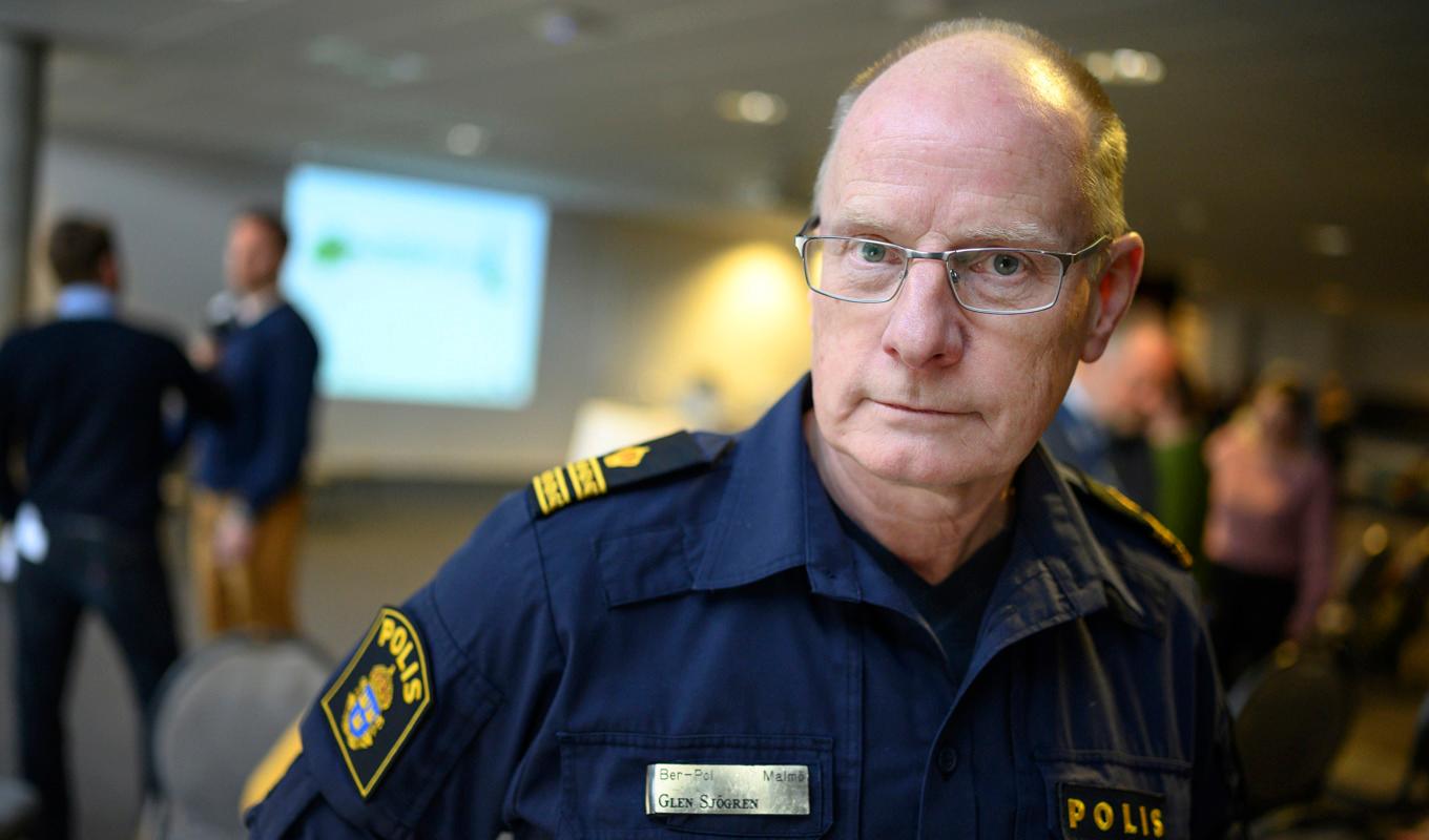 Polisen Glen Sjögren, koordinator för projektet Sluta skjut i Malmö, pekar på att det grova våldet gått ner markant i åldrarna. Arkivbild. Foto: Johan Nilsson/TT