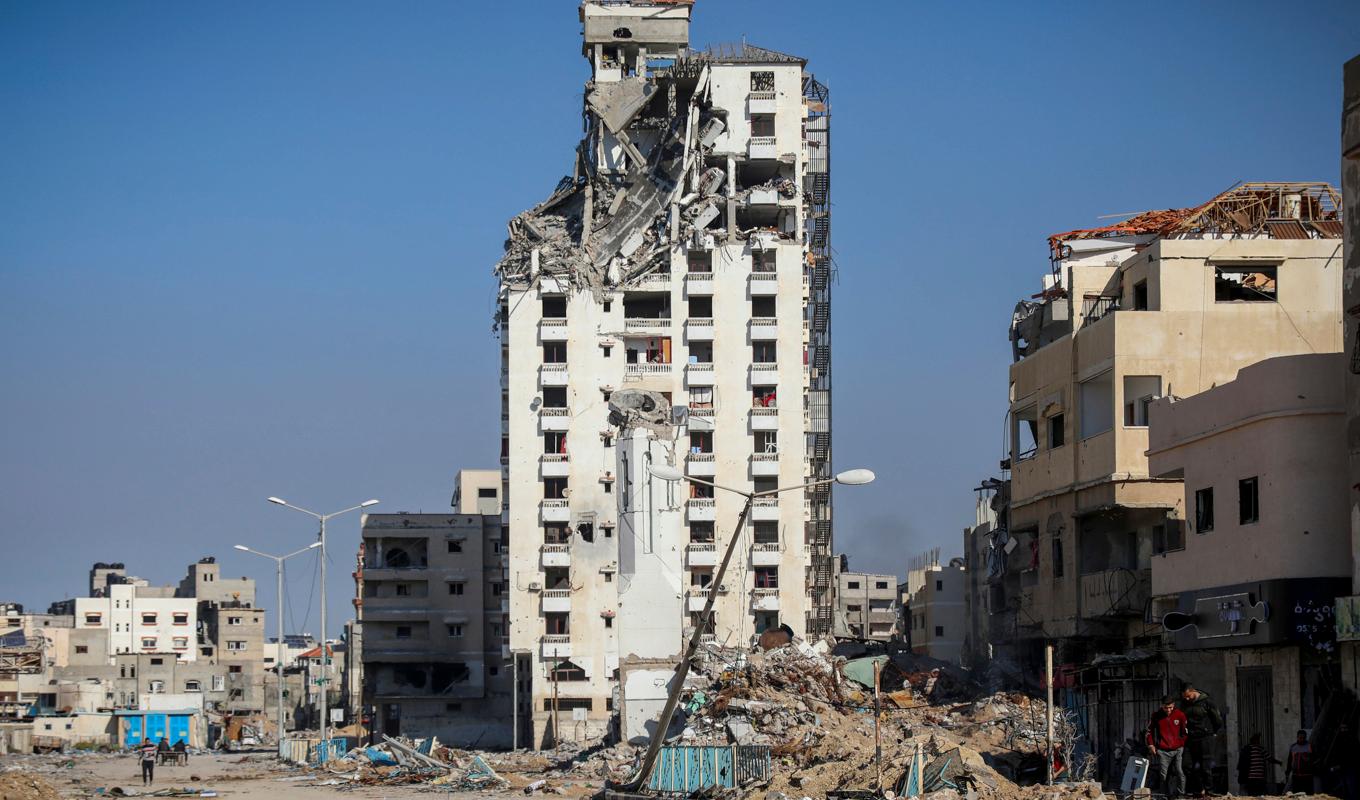 Gaza stad. Bilden är från i onsdags. Foto: Mohammed Hajjar/AP/TT