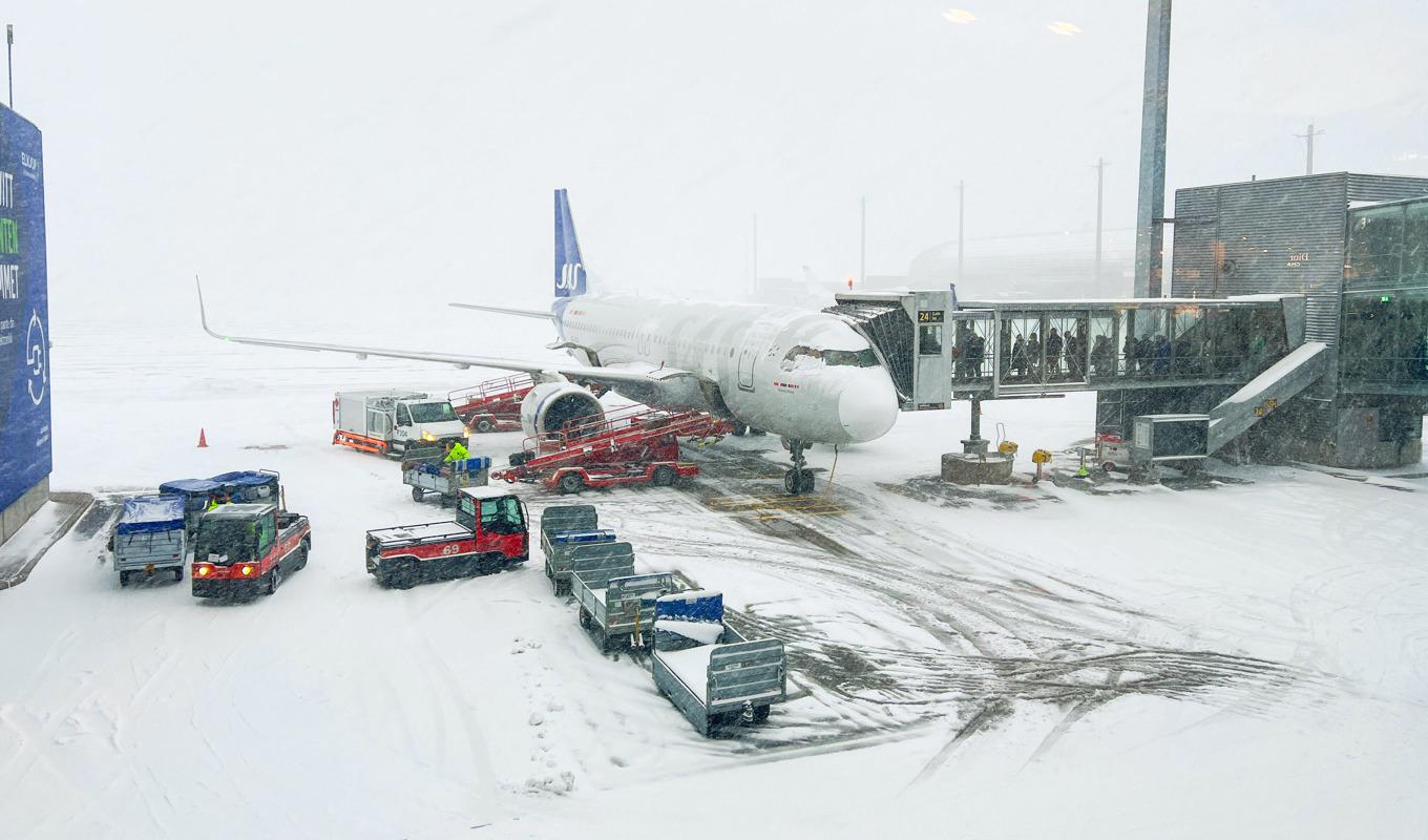 Ett SAS-plan på norska Gardermoen. Foto: Beate Oma Dahle/NTB/TT