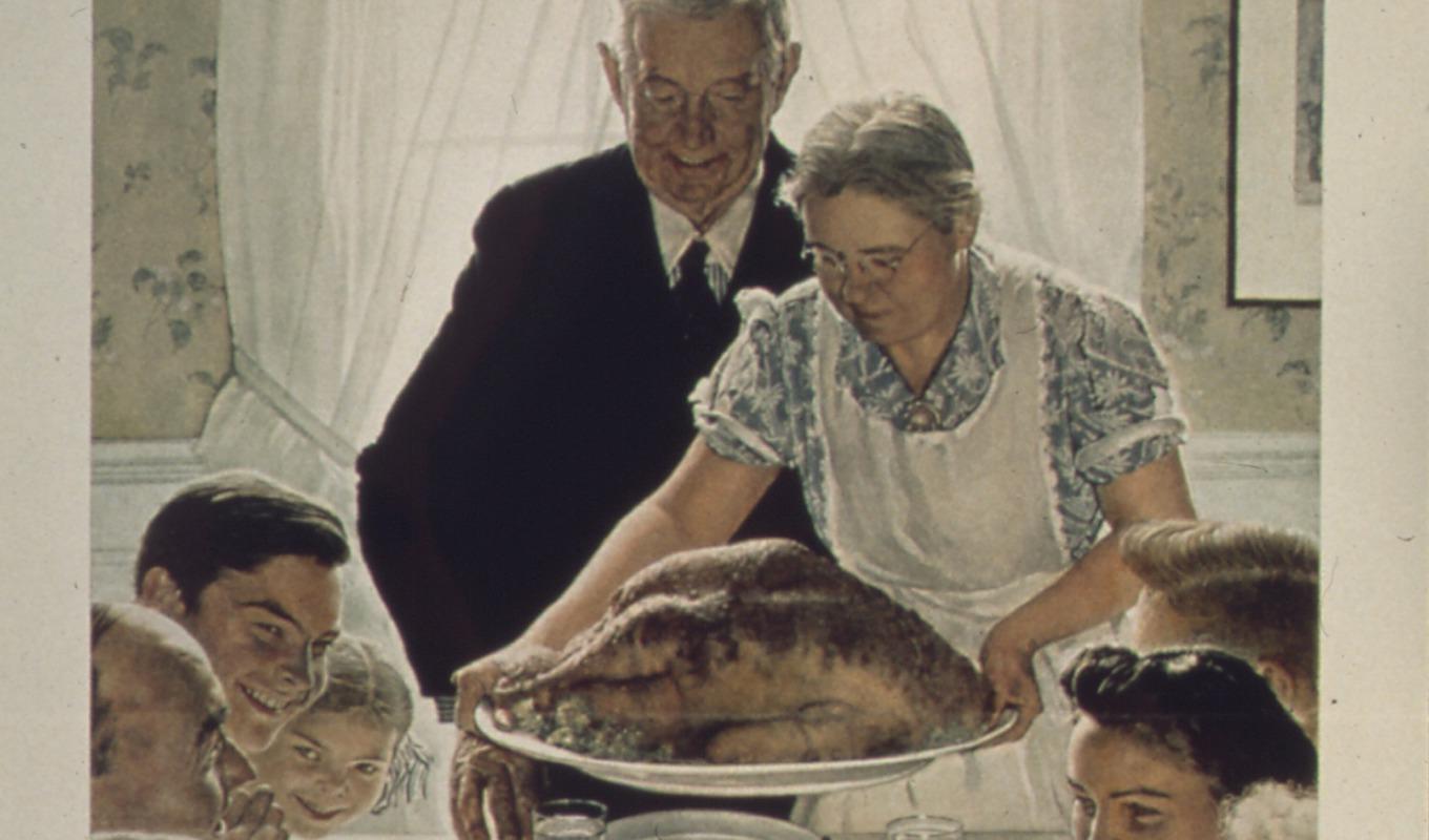 Tack och lov utesluter inte att unna sig livets goda och att gå ner i vikt varandra. Målning av Norman Rockwell (1894–1978). Foto: Public Domain